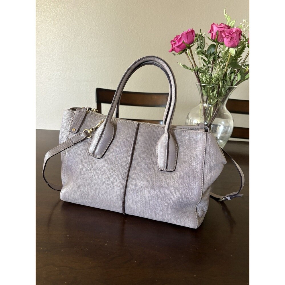 Tod's D Styling Bag Lavender Leather Medium Tote Shoulder Crossbody Bag Authenti